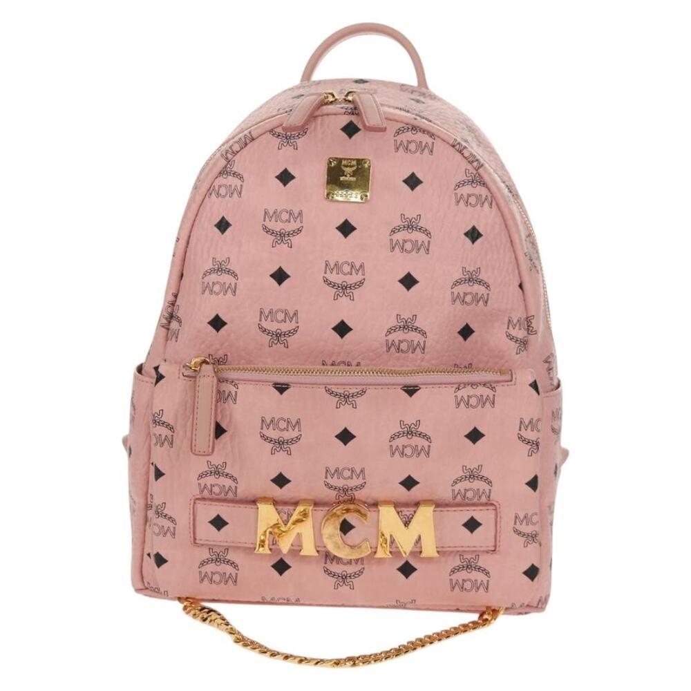 MCM Visetos Logogram Backpack Pink